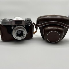 ZEISS IKON Contaflex SYNCHRO-COMPUR Vintage Camera W/ Leather Case Germany