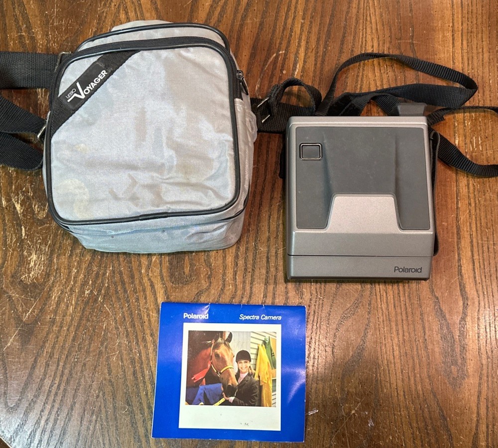 Polaroid Spectra System Instant Camera -Clean- Untested w/ Bag and Manual