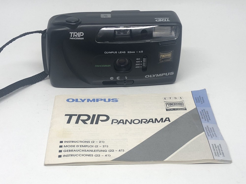 Vintage Olympus Trip Panorama 35mm Camera Manual Tested Working 33mm 4.5 EX++