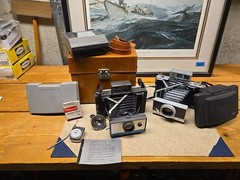 Exceptional Polaroid 180 Land Camera & Polaroid Collection Leather Case 3 Camera