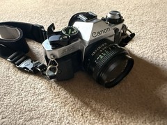 Canon AE-1 Program 35mm SLR Film Camera Silver w/ Canon FD 50mm f/1.8