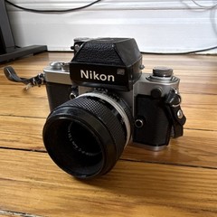 Nikon F2 35mm SLR Film Camera Silver/Black Body with Lens