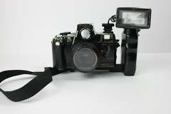 Vintage TC-8000D Motor Drive, Red Eye Reduction with Flash & Carry Case