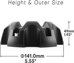 5.55in Wheel Center Caps for Ballistic Center Hubcaps, 4 Pack Center Black