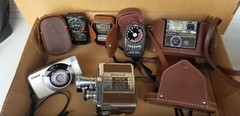 Vtg LOT CAMERAS Revere 8 Model 44 KODAK RETINA Canon Weston & WESTERNER BAG READ