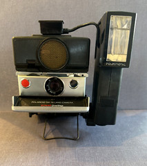 Black Polaroid SX-70 Land Camera Sonar OneStep Folding Camera VGC TESTED BUNDLE