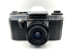 Pentacon Nova B Praktica 35mm M42 Analog SLR Kit Revuenon 35mm f/2.8 Silver Good