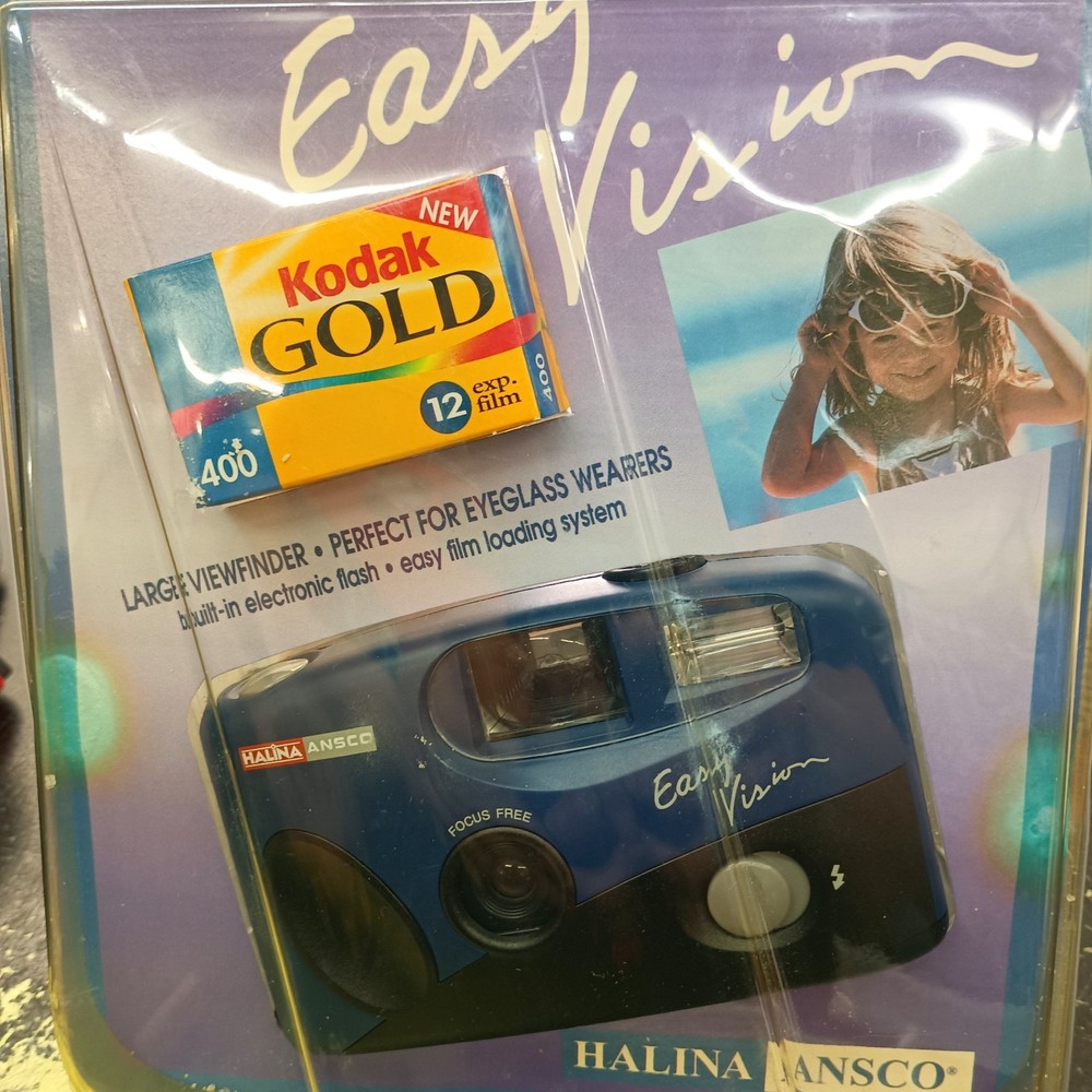 Vtg 1990s Halina Ansco Easy Vision 35mm Film Camera Point & Shoot Flash Sealed