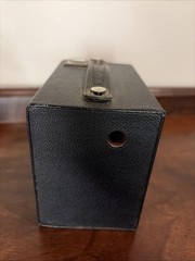 Vintage Kodak Six-20 Brownie Box Camera Black Leatherette Photography Art Deco