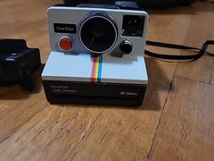Vintage Polaroid One Step Land Camera BC Series & Focal 600 Flash UNTESTED