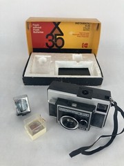 Vintage Kodak Instamatic X-35 Camera w/Box, Flash & Filters