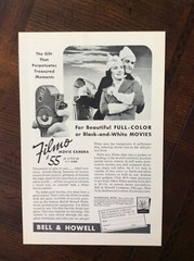 1937 vintage original Print ad Bell & Howell Filmo Home Movie Camera