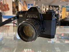 Honeywell Pentax ES Black 35mm SLR w/ Super-Takumar 55mm f/1.8 & Case
