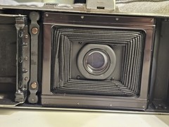 Vintage Polaroid Speedliner Model 95B Folding Instant Film Camera Brown Leather