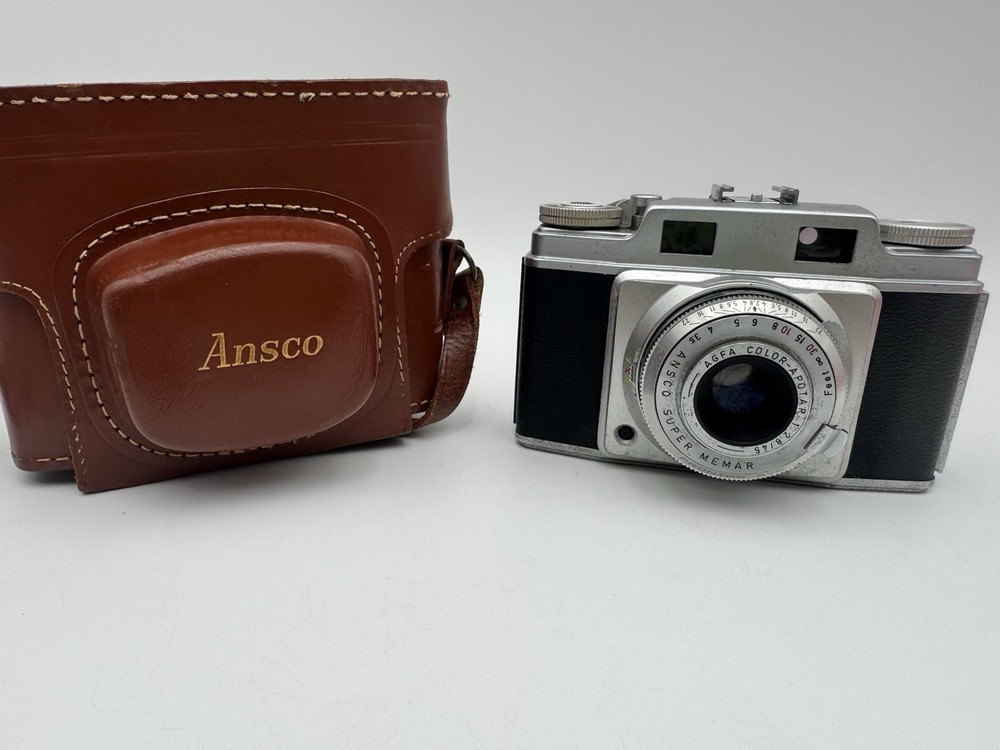 VINTAGE ANSCO SUPER MEMAR Rangefinder CAMERA W/Rare 1:2.8/45 Lens & Case