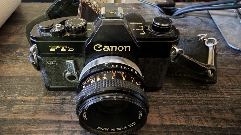 Canon FTb 35mm SLR Film Camera w/ Canon FD 50mm f/1.8 S.C. Lens Black