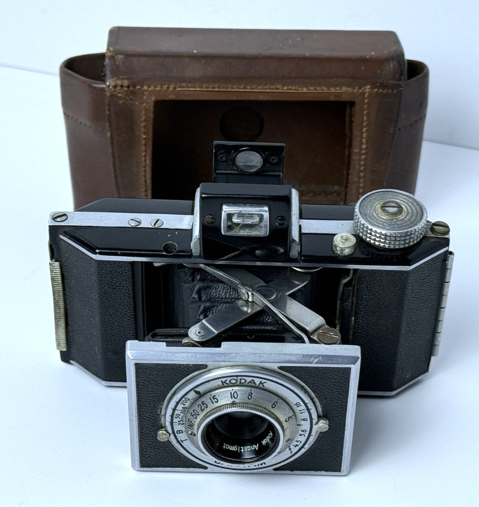 Kodak Bantam Flash F/4.5 Vintage Camera 1938 w/Case Untested Refurb/Parts
