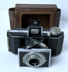 Kodak Bantam Flash F/4.5 Vintage Camera 1938 w/Case Untested Refurb/Parts