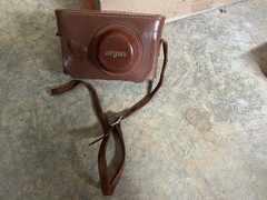 Vintage Argus C-Four 35mm Camera With 50mm f/2.8 Cintar Lens And Leather Case