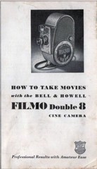 Bell & Howell Filmo Double 8 Movie Camera Instruction Booklet 24p. Photos