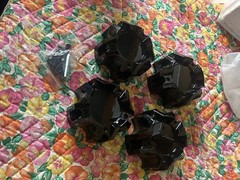 4.41in Wheel Center Caps for Ballistic Center Hubcaps, 4 Pack Black Center