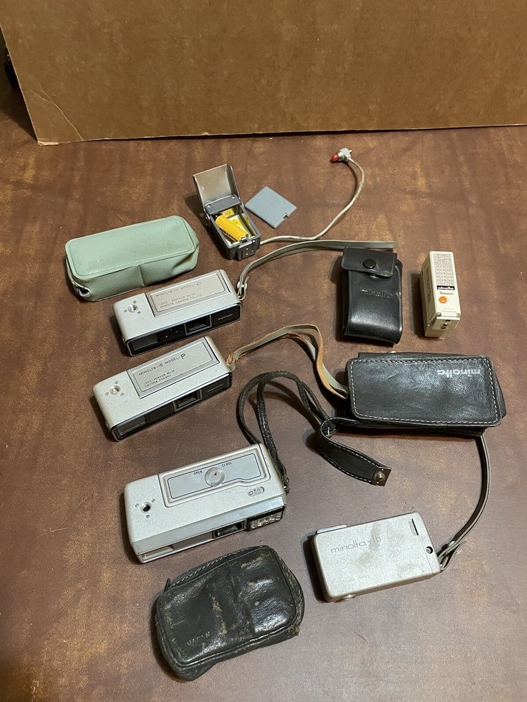 Lot Minolta 16 P Subminiature Spy Film camera famed photographer collection