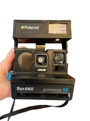 Rare Vintage Polaroid Sun 660 Autofocus SE Instant Camera W/ Strap. Untested