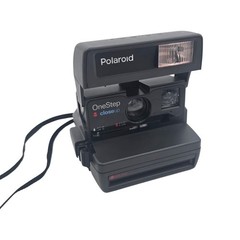 Polaroid One Step Close Up 600 Film Instant Camera Vintage Retro Black W/ Strap