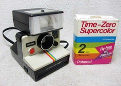 Vintage 1970’s POLAROID SX-70 OneStep RAINBOW Camera w/ Flash & FILM 2-Pack