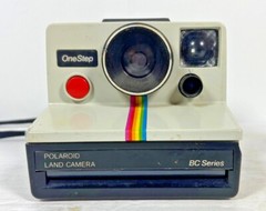 Vintage Polaroid One Step Land Camera BC Series w/ Rainbow Stripe UNTESTED