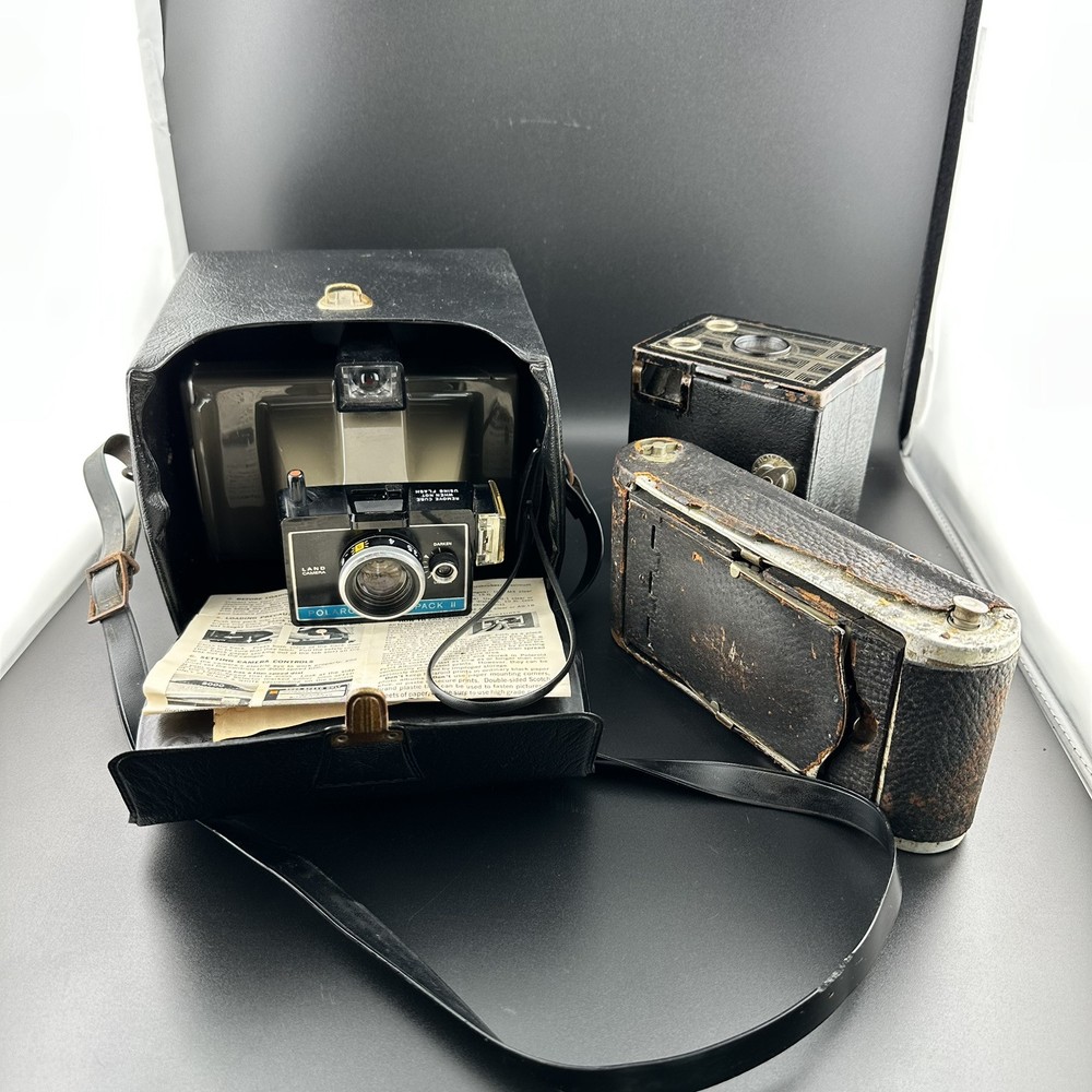 3 Vintage Camera’s Home Decor Very Cool Design LOOK Untested kodak & Brownie