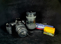 Canon EOS Rebel XS 35mm SLR Film Camera Kit w/ 35-80mm & 70-300mm Macro