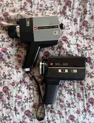 GAF Super 8 Reflex Movie Camera Lot: Anscovatic 5/84 & XL 110 Black