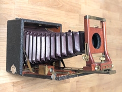 Antique Seroco Folding Camera With Case And Plates 3 1/4 X 5 1/2, No lens
