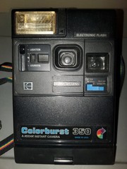 Vintage 1970s Kodak Colorburst 350 Instant Camera with Strap Multi Colored