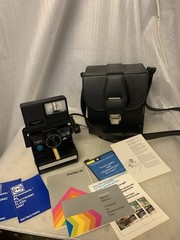 Polaroid OneStep SE Land Camera w/ Promatic Flash, Case, Manual & Inserts Vtg