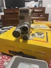 Vintage 1950s KEYSTONE K-4C “Electric Eye” 8MM Movie Camera TRIPLE LENS MODEL
