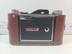 Vintage Foldex 20 Camera With Brown Leather Case