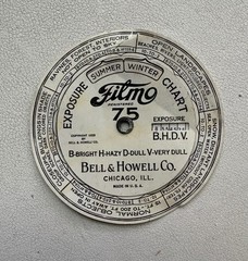 Vintage Bell & Howell FILMO 75 16mm movie camera Original Exposure Chart