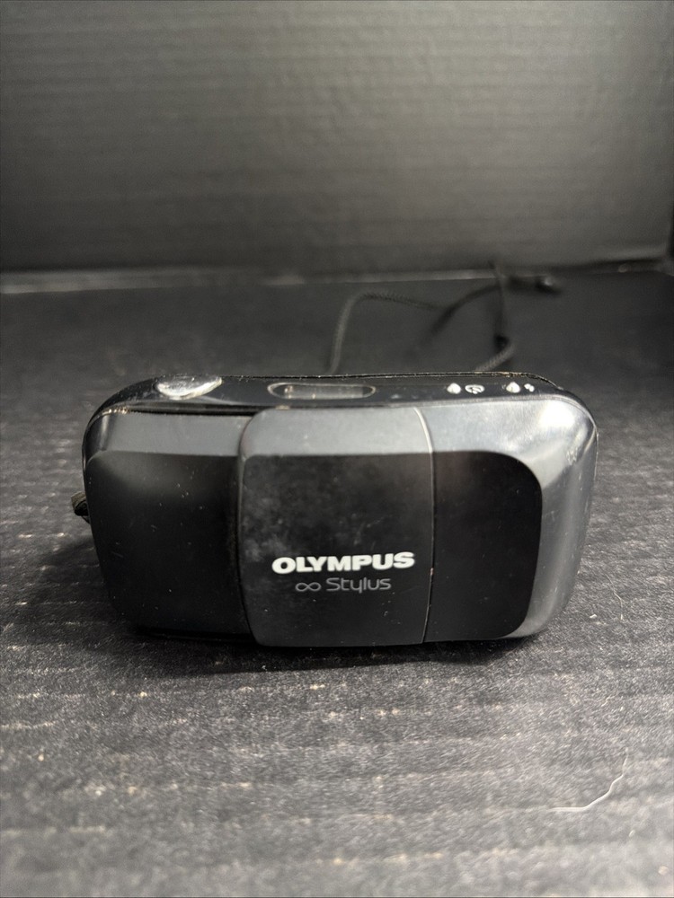 Olympus Stylus 35mm F3.5 Film Camera Black Compact Point & Shoot As Is Parts