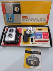 Kodak Brownie Starflex Outfit Camera & Flash Vintage Untested with Original Box