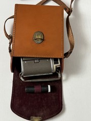 Polaroid Highlander Model 80A Land Camera w/ Leather Case, Manual & Strap Vintag