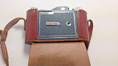 Vintage Pho-Tak Foldex 20 Folding Camera w/ Leather Case – Untested As-Is 120mm
