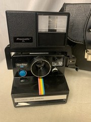 Polaroid OneStep SE Land Camera w/ Promatic Flash, Case, Manual & Inserts Vtg