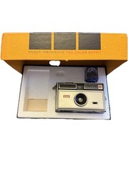Kodak Instamatic 104 Color Outfit Vintage 1960s OG Box Bulb Film X2 Camera Set