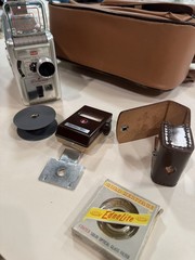 Vintage Kodak Brownie II 8mm Movie Camera with accessories