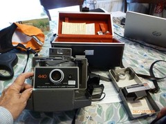 Vintage Polaroid 440 Automatic Land Camera with Flash and Case UNTESTED