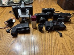 Lot Of 5 Vintage Cameras Untested/ For Parts & Random Electronics Canon, Kodak
