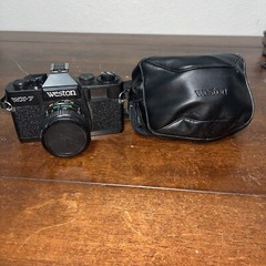 Vintage WESTON WX-7 Camera F=50MM w/zip case Untested 35mm film