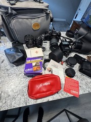 Minolta X-700 SLR Film Camera Kit Black with Lenses, Flash, Filters, Bag